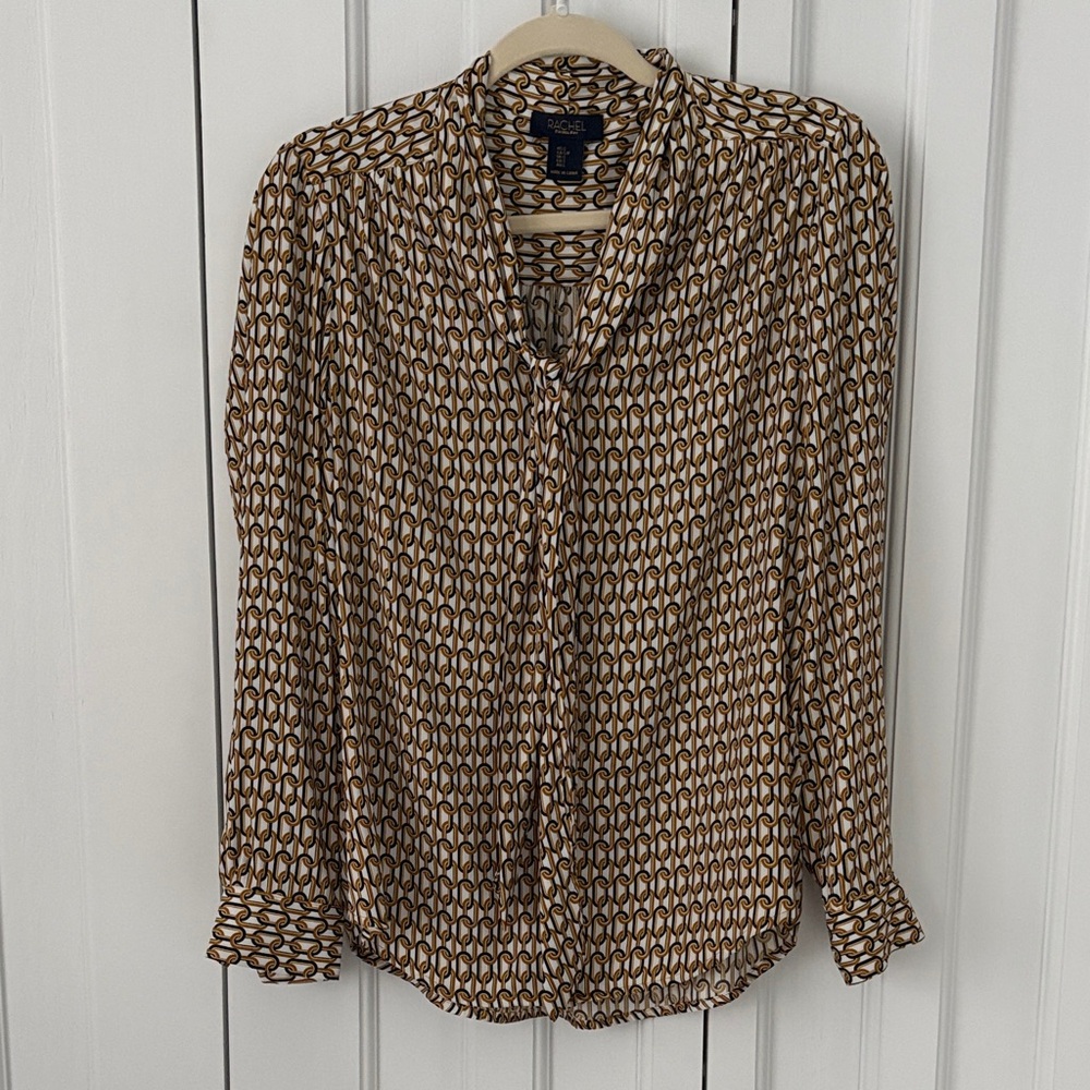 RACHEL Rachel Roy gold and black blouse. Sz S